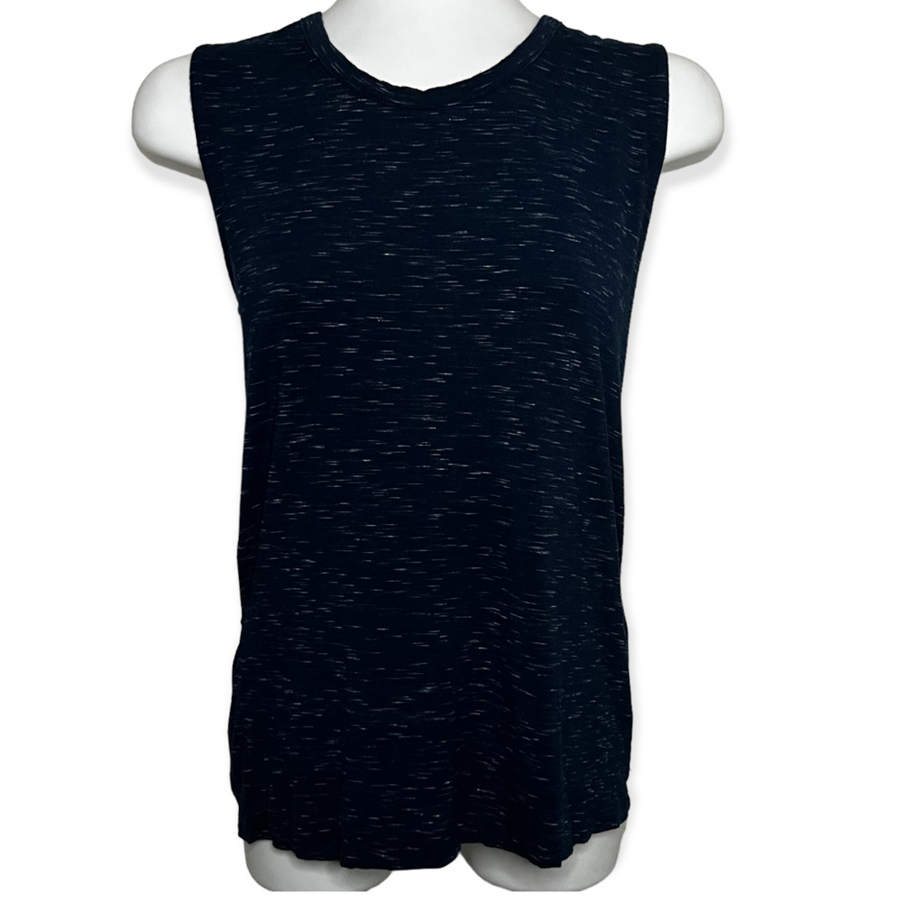 Articles of Society Terry Navy Heather Blue Sleeveless Crossover Back Top Sz XS